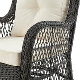 Fruttuo Patio 2-Person Seating Group with End Table with Cream Cushions by Manhattan Comfort at Eve Furniture