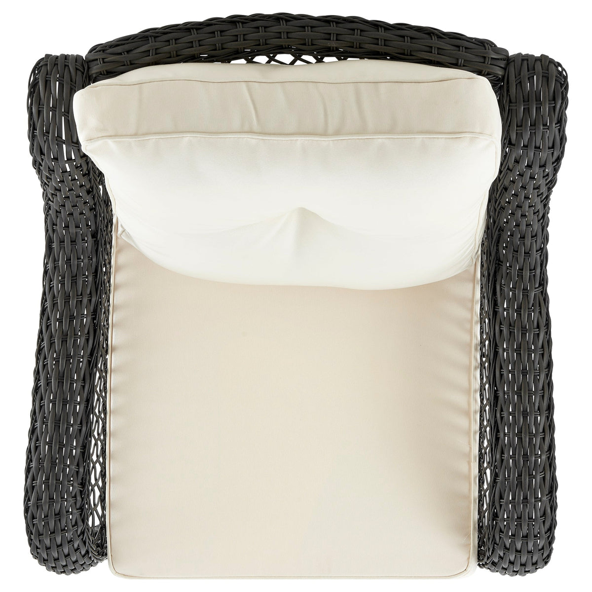 Fruttuo Patio 2-Person Seating Group with End Table with Cream Cushions by Manhattan Comfort at Eve Furniture
