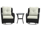 Fruttuo Patio 2-Person Seating Group with End Table with Cream Cushions by Manhattan Comfort at Eve Furniture