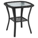 Fruttuo Patio 2-Person Seating Group with End Table with Grey Cushions by Manhattan Comfort at Eve Furniture