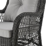 Fruttuo Patio 2-Person Seating Group with End Table with Grey Cushions by Manhattan Comfort at Eve Furniture