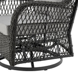 Fruttuo Patio 2-Person Seating Group with End Table with Grey Cushions by Manhattan Comfort at Eve Furniture