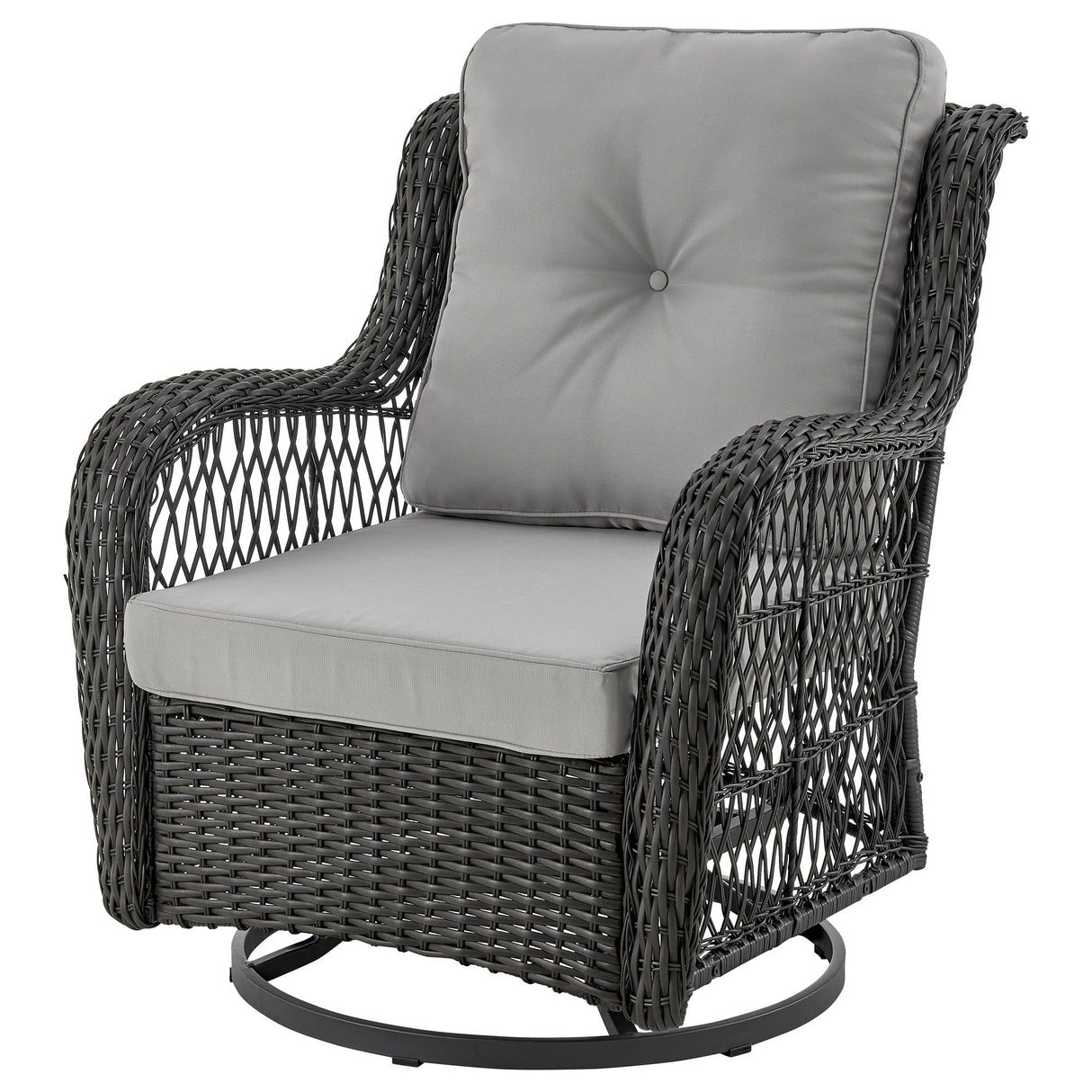 Fruttuo Patio 2-Person Seating Group with End Table with Grey Cushions by Manhattan Comfort at Eve Furniture