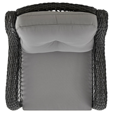 Fruttuo Patio 2-Person Seating Group with End Table with Grey Cushions by Manhattan Comfort at Eve Furniture