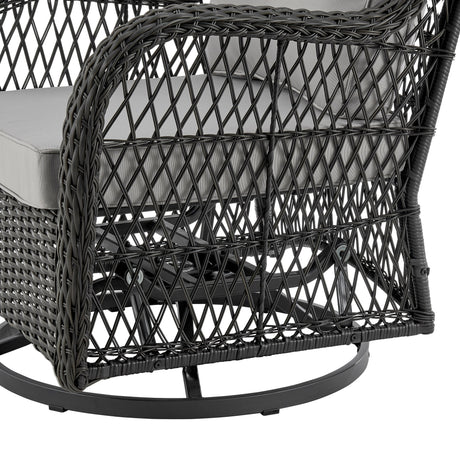 Fruttuo Patio 2-Person Seating Group with End Table with Grey Cushions by Manhattan Comfort at Eve Furniture