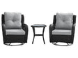Fruttuo Patio 2-Person Seating Group with End Table with Grey Cushions by Manhattan Comfort at Eve Furniture
