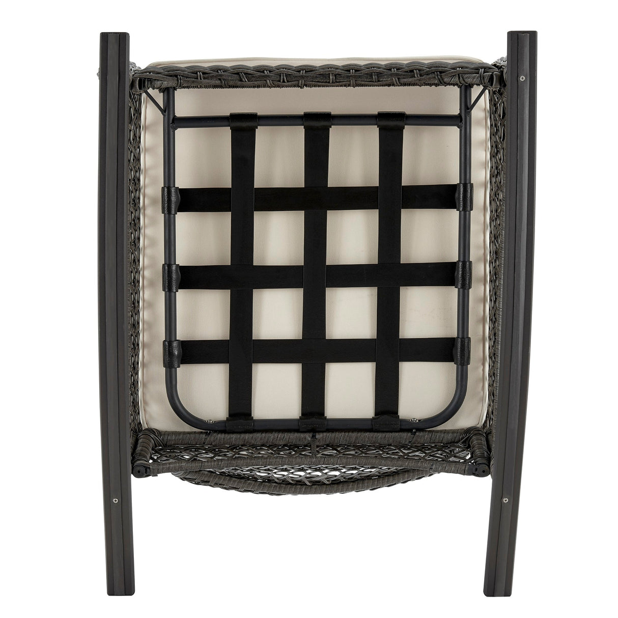 Fruttuo Patio Rocking Chair with Cream Cushions by Manhattan Comfort at Eve Furniture
