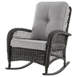 Fruttuo Patio Rocking Chair with Grey Cushions by Manhattan Comfort at Eve Furniture