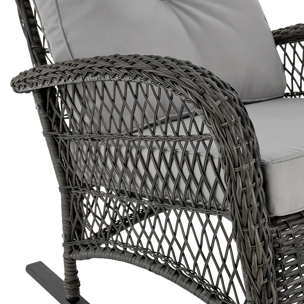 Fruttuo Patio Rocking Chair with Grey Cushions by Manhattan Comfort at Eve Furniture