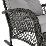 Fruttuo Patio Rocking Chair with Grey Cushions by Manhattan Comfort at Eve Furniture