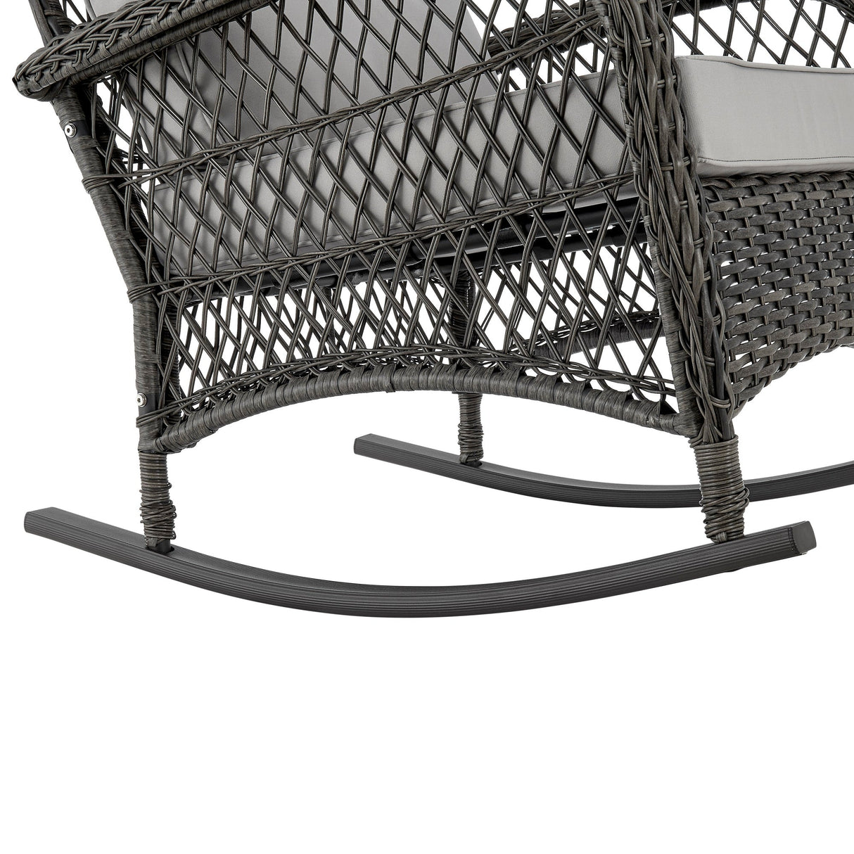 Fruttuo Patio Rocking Chair with Grey Cushions by Manhattan Comfort at Eve Furniture