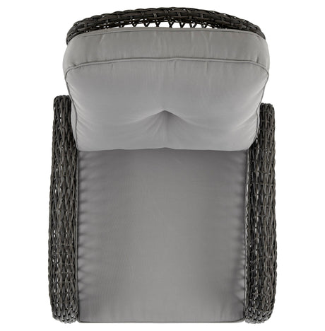 Fruttuo Patio Rocking Chair with Grey Cushions by Manhattan Comfort at Eve Furniture