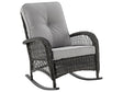 Fruttuo Patio Rocking Chair with Grey Cushions by Manhattan Comfort at Eve Furniture