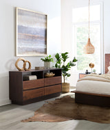 San Marino 64" Dresser in Raw Walnut and Ebony by Home Trends & Design at Eve Furniture