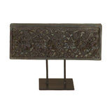 Tribal 15" Carved Wooden Panel on Iron Stand by Home Trends & Design at Eve Furniture
