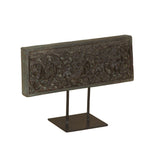Tribal 15" Carved Wooden Panel on Iron Stand by Home Trends & Design at Eve Furniture