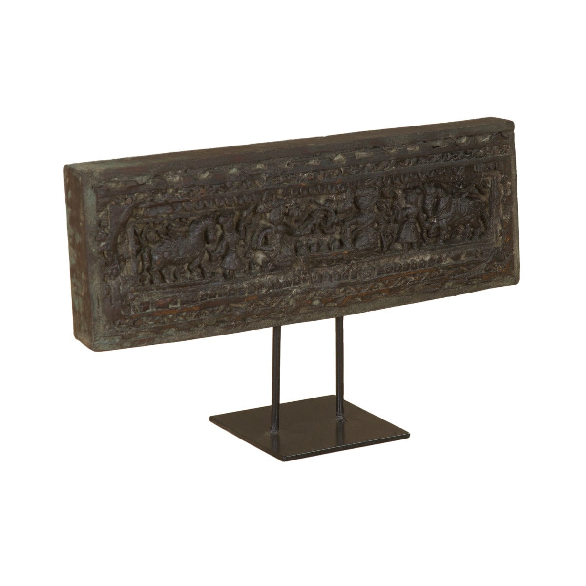 Tribal 20" Carved Wood Panel on Iron Stand by Home Trends & Design at Eve Furniture