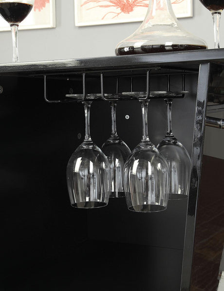 Fuero Black/Chrome Bar Table by Furniture of America at Eve Furniture