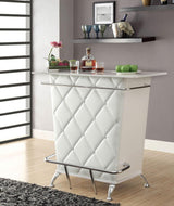 Fuero White/Chrome Bar Table by Furniture of America at Eve Furniture