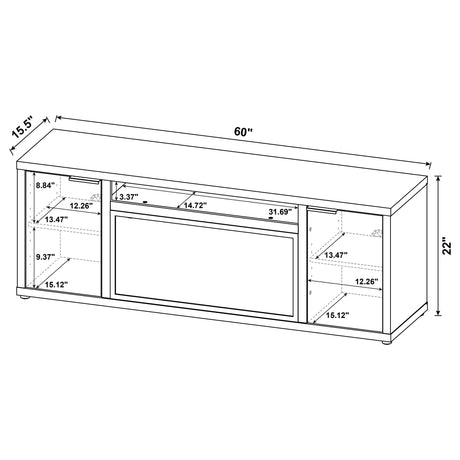 Fuller Mango 60-inch 2-Door TV Stand Fireplace Media Console by Coaster at Eve Furniture