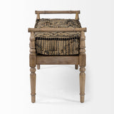 Fullerton II Jute Patterned Top W/Brown Wood Base Accent Bench by Mercana at Eve Furniture