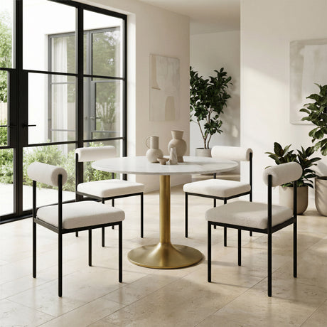 Fullerton White & Gold Dining Table by Zuomod at Eve Furniture