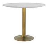 Fullerton White & Gold Dining Table by Zuomod at Eve Furniture