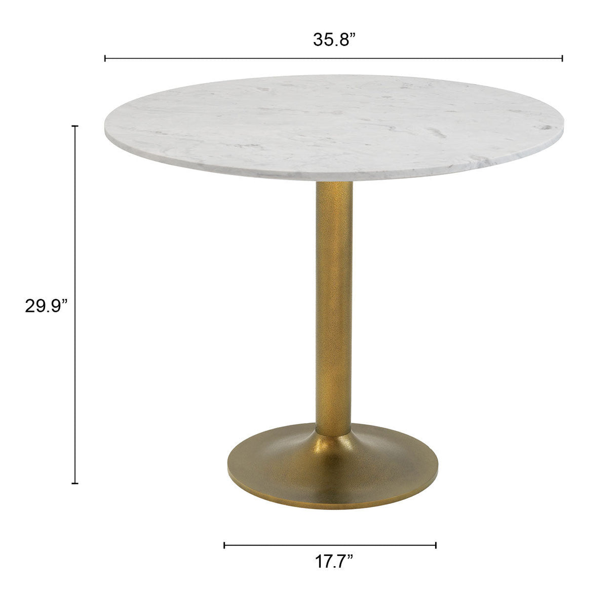 Fullerton White & Gold Dining Table by Zuomod at Eve Furniture