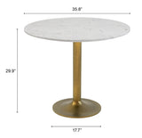 Fullerton White & Gold Dining Table by Zuomod at Eve Furniture