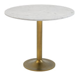 Fullerton White & Gold Dining Table by Zuomod at Eve Furniture