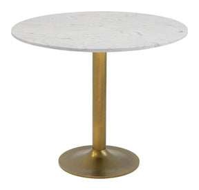 Fullerton White & Gold Dining Table by Zuomod at Eve Furniture