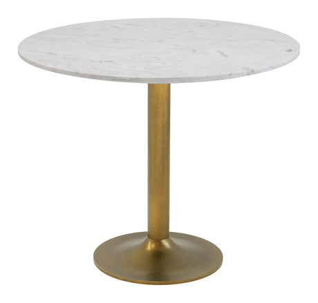 Fullerton White & Gold Dining Table by Zuomod at Eve Furniture