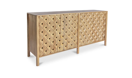 Fulton 4 Door Sideboard Natural by Moe's Home at Eve Furniture