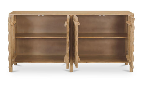 Fulton 4 Door Sideboard Natural by Moe's Home at Eve Furniture