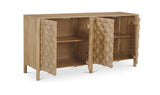 Fulton 4 Door Sideboard Natural by Moe's Home at Eve Furniture