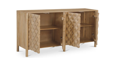 Fulton 4 Door Sideboard Natural by Moe's Home at Eve Furniture