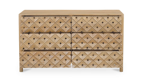 Fulton 6 Drawer Dresser Natural by Moe's Home at Eve Furniture