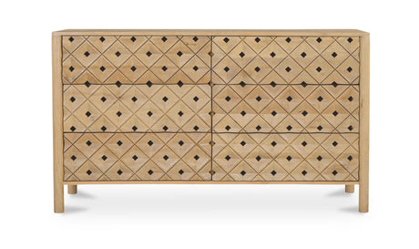Fulton 6 Drawer Dresser Natural by Moe's Home at Eve Furniture