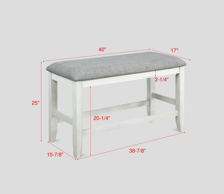 Fulton Chalk and White Counter Height Dining Set by Crown Mark at Eve Furniture