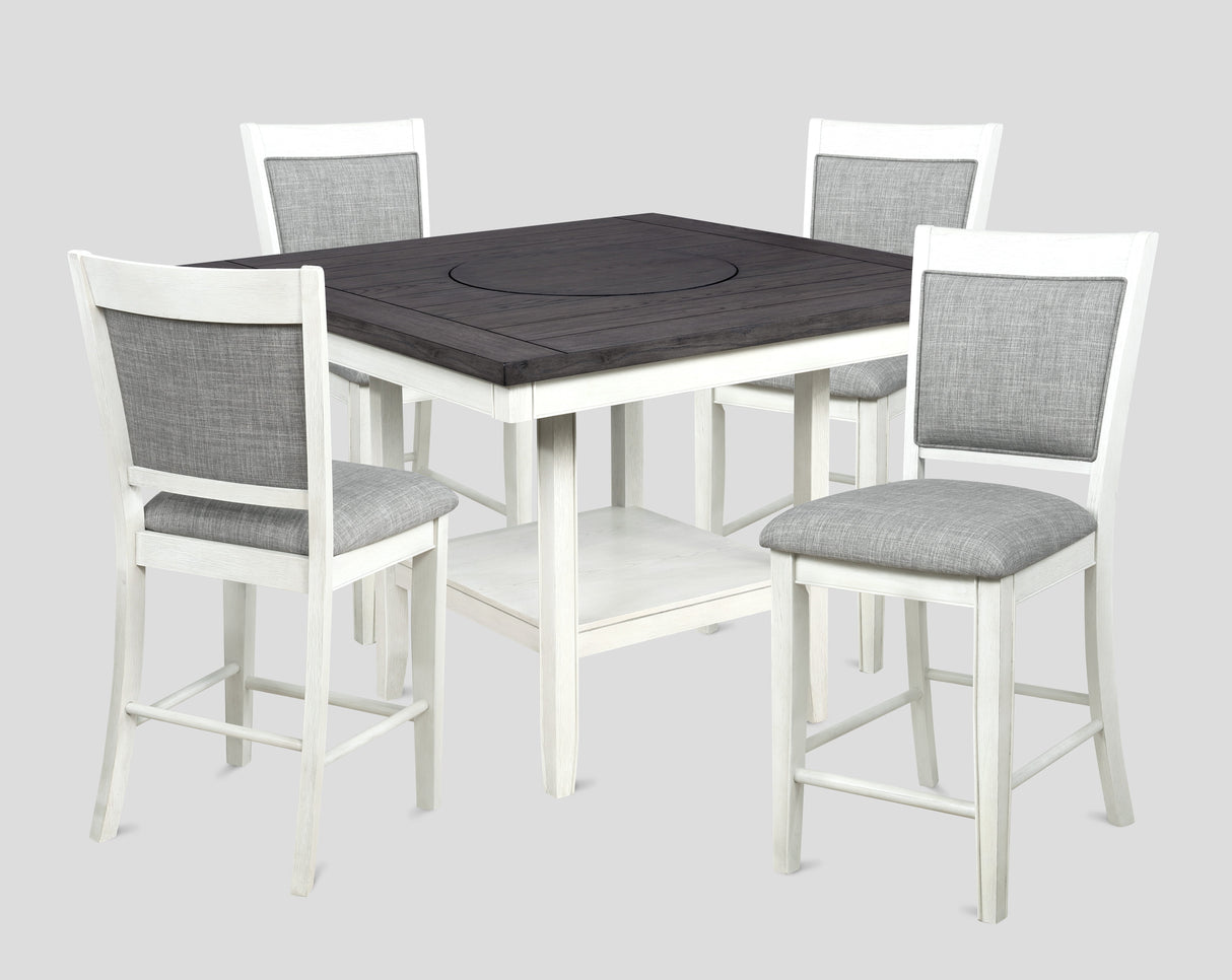 Fulton Chalk and White Counter Height Dining Set by Crown Mark at Eve Furniture