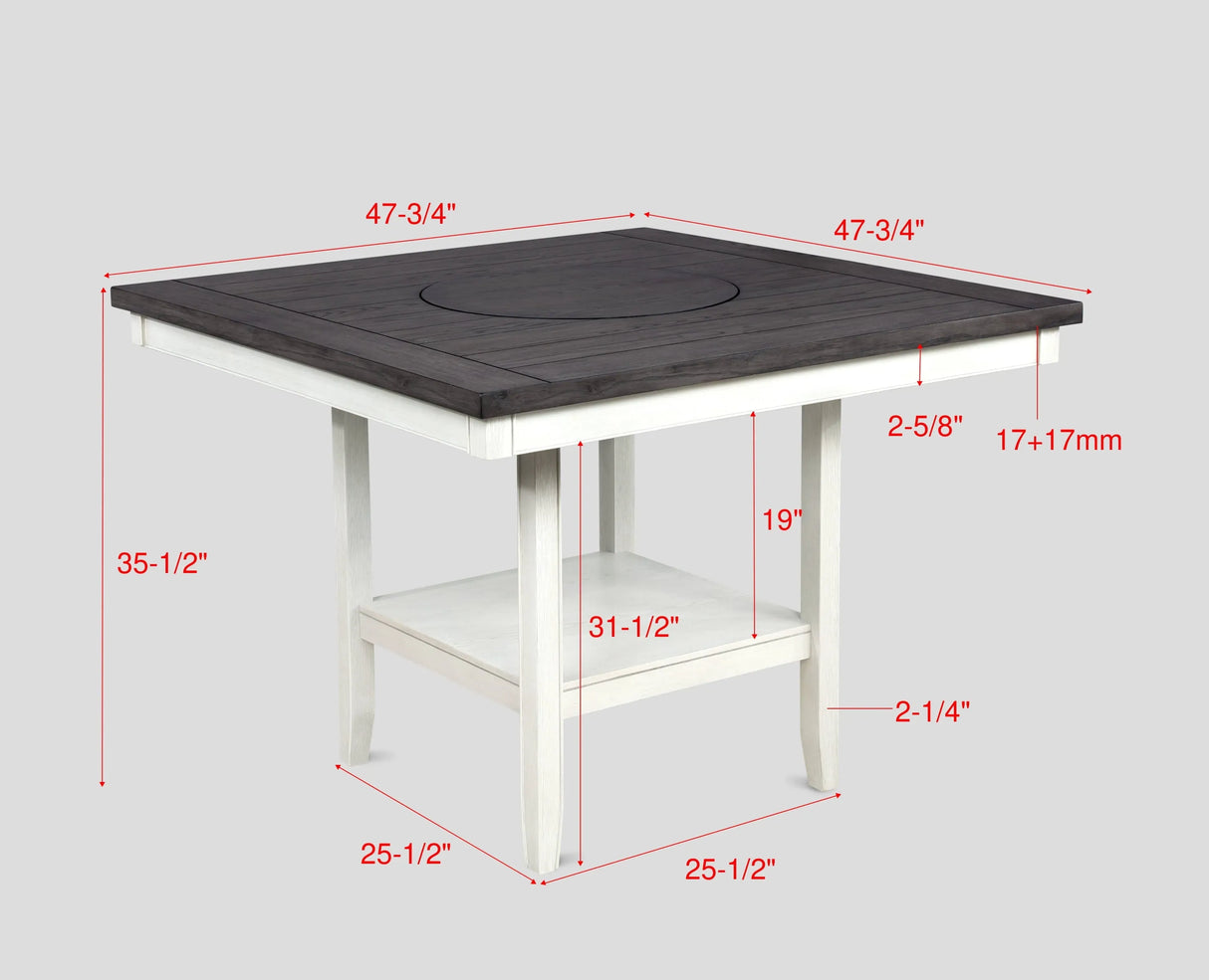 Fulton Chalk and White Counter Height Table by Crown Mark at Eve Furniture