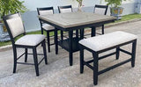 Fulton Charcoal and Light Gray Counter Hight Table by Crown Mark at Eve Furniture