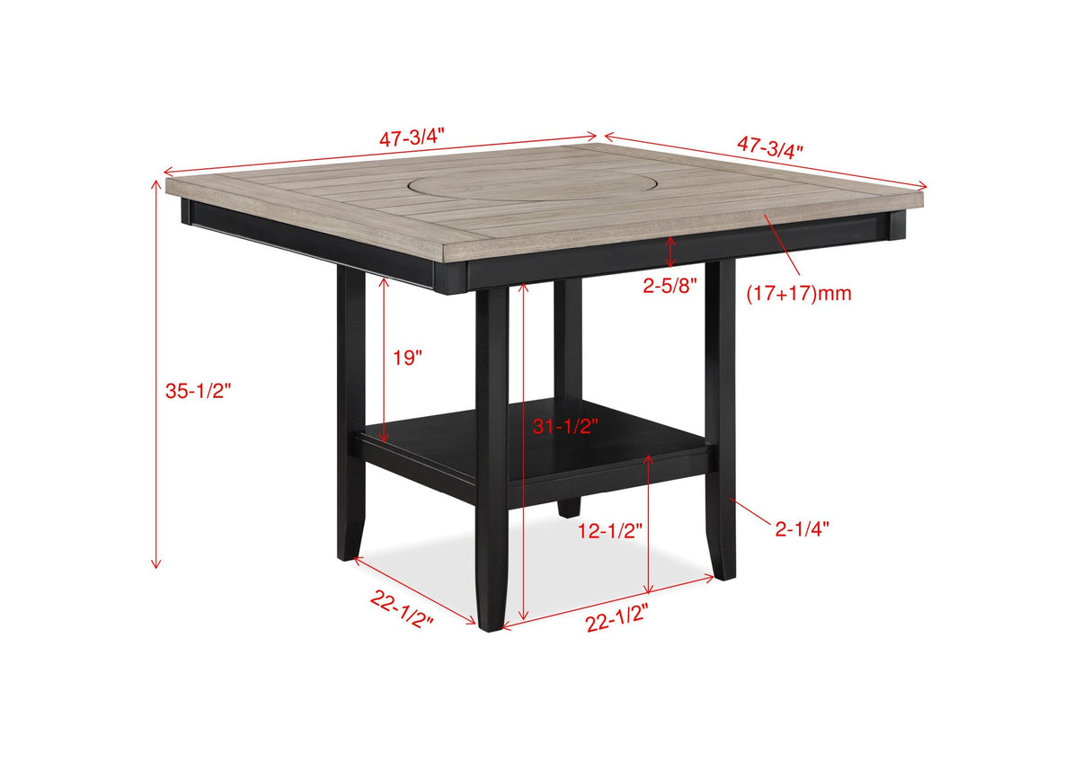 Fulton Charcoal and Light Gray Counter Hight Table by Crown Mark at Eve Furniture