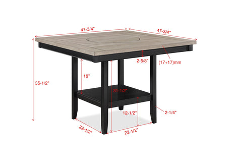 Fulton Charcoal and Light Gray Counter Hight Table by Crown Mark at Eve Furniture