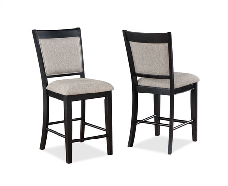 Fulton Charcoal and Light Gray Extendable Counter Height Dining Set by Crown Mark at Eve Furniture