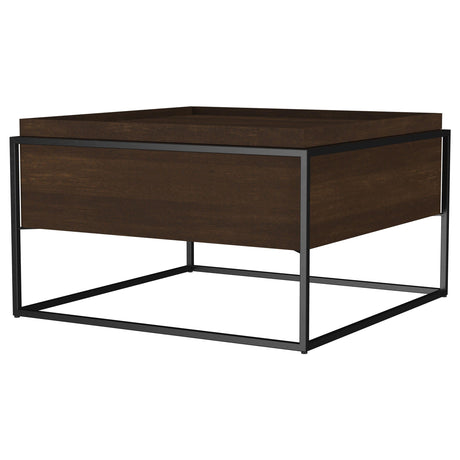 Fulton Dark Brown Square Mango Wood Coffee Table by Coaster at Eve Furniture