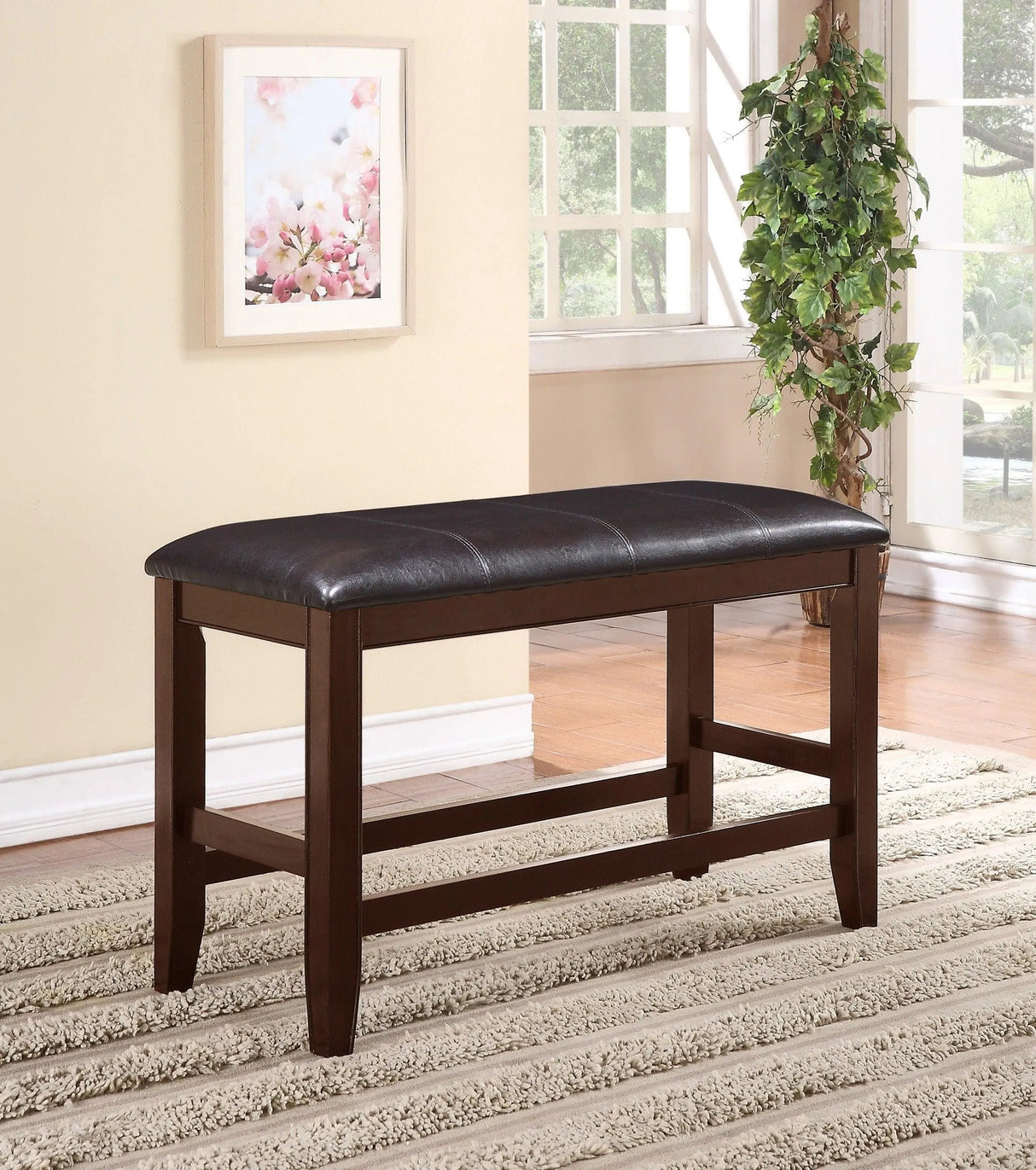 Fulton Espresso Counter Height Dining Bench by Crown Mark at Eve Furniture