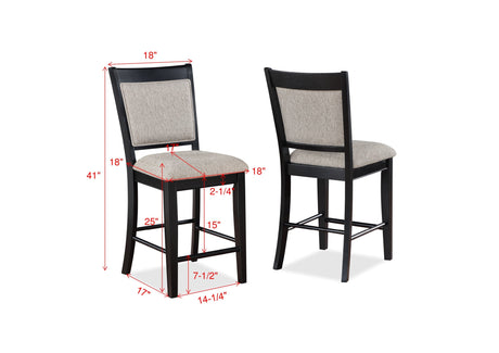 Fulton Light Gray Counter Height Chair, Set of 2 by Crown Mark at Eve Furniture