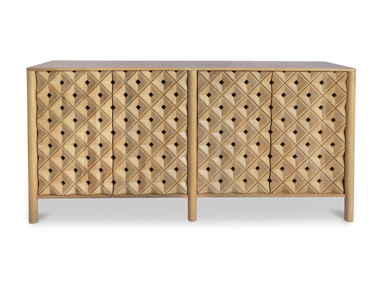 Fulton Natural 4 Door Sideboard by Moe's Home at Eve Furniture