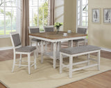 Fulton White Counter Height Dining Bench by Crown Mark at Eve Furniture